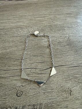 Minimalist Silver Triangle Pendant Ankle Bracelet - Women Jewelry